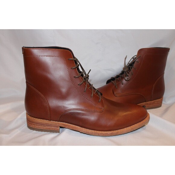 NISOLO MEN\'S LACE UP ANDRES LEATHER BOOTS BRANDY $260 NIB‎ main image 7